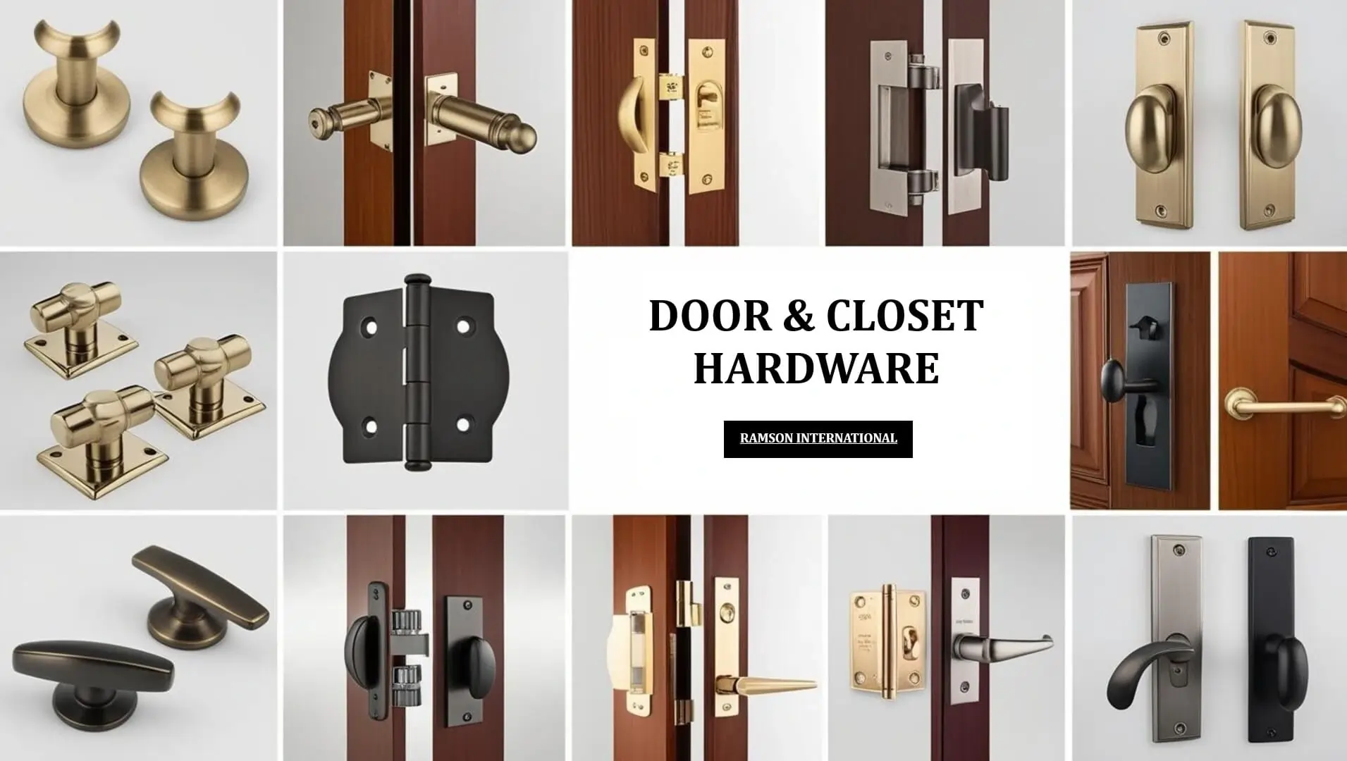 types of brass and aluminium door hardware fittings.