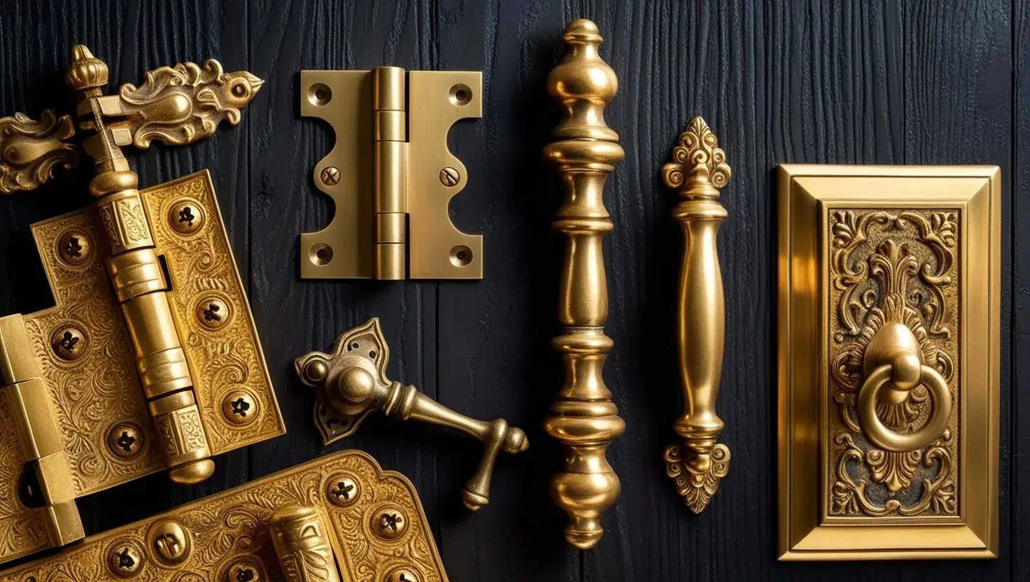 jamnagar hardware brass hinges, tower bolt, door handles, door knocker, hardware fittings.