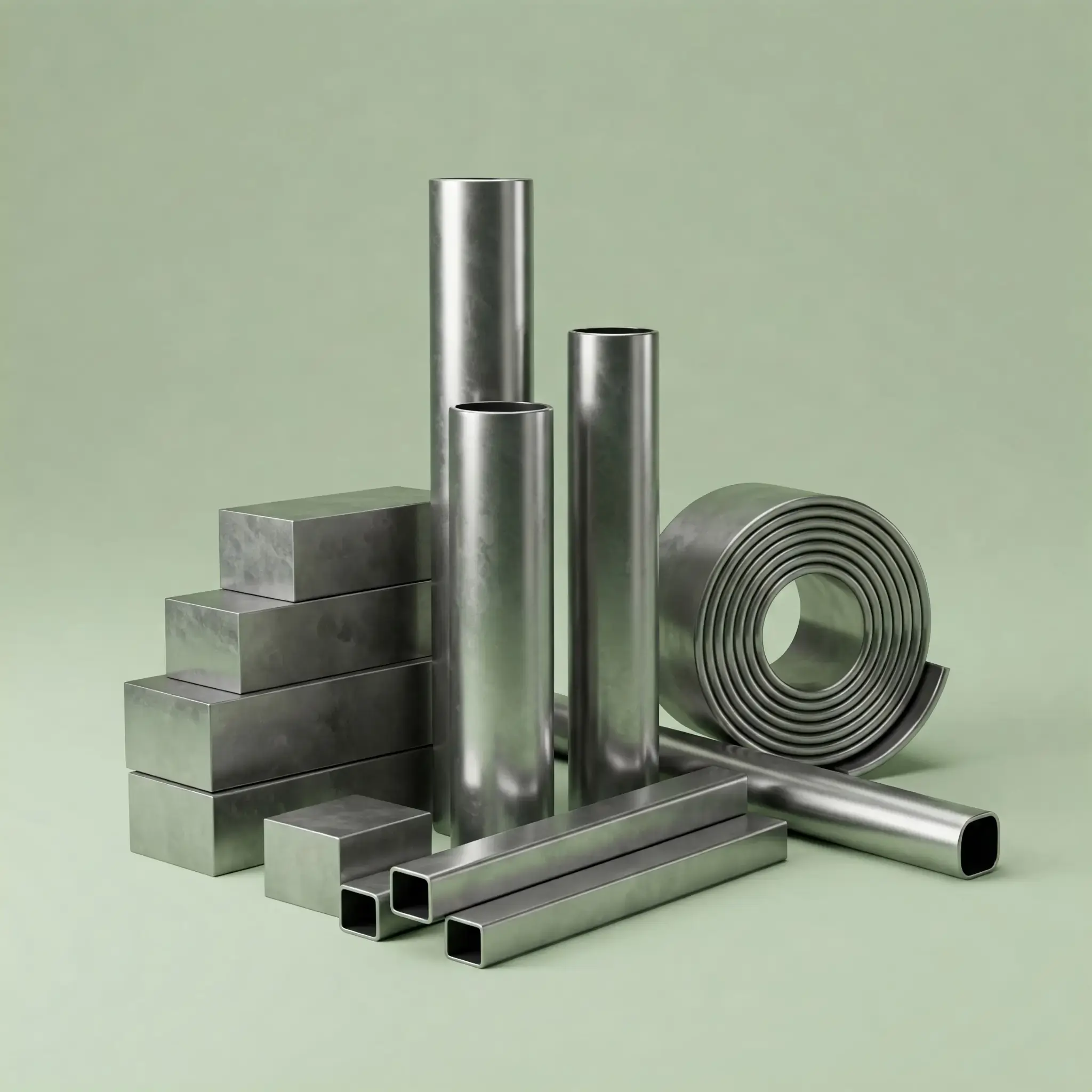 steel bars, tubes, steel mesh.