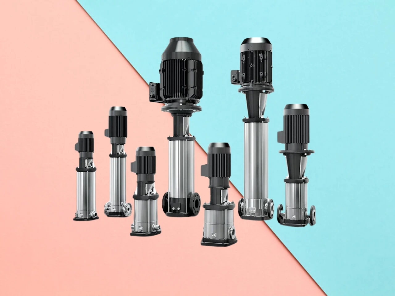 vertical multi stage high pressure centrifugal in line pumps.